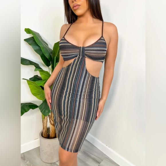 HYFVE Cutout Multicolored Crotchet Mini Dress - Picture 1 of 10